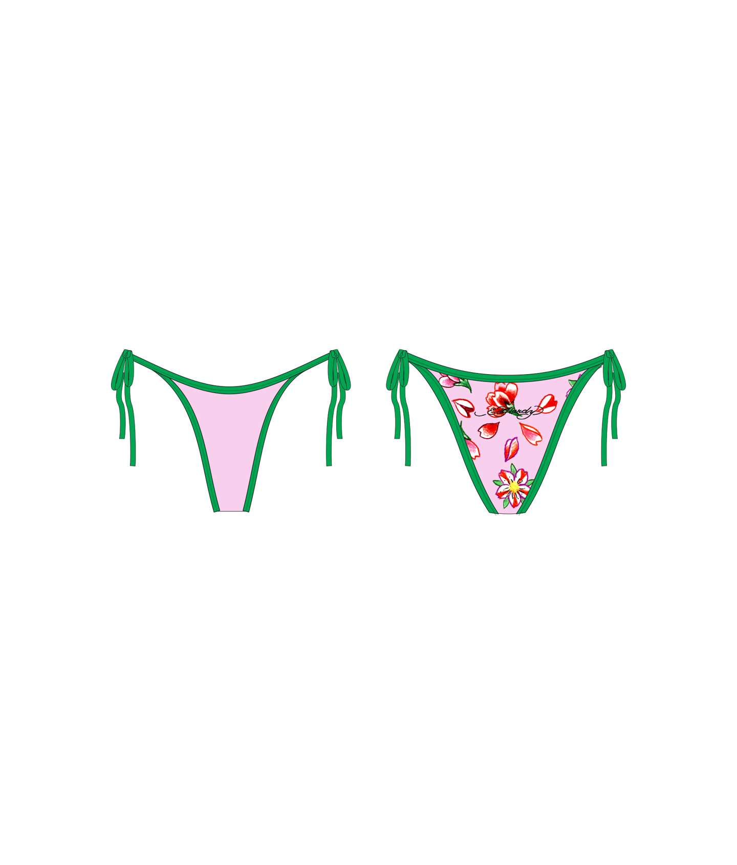 Embroidered String Bikini Orchid & Cherry – Bustin' Out Boutique