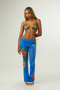 Ed Hardy Sapphire Siren Swim Flare in blue print