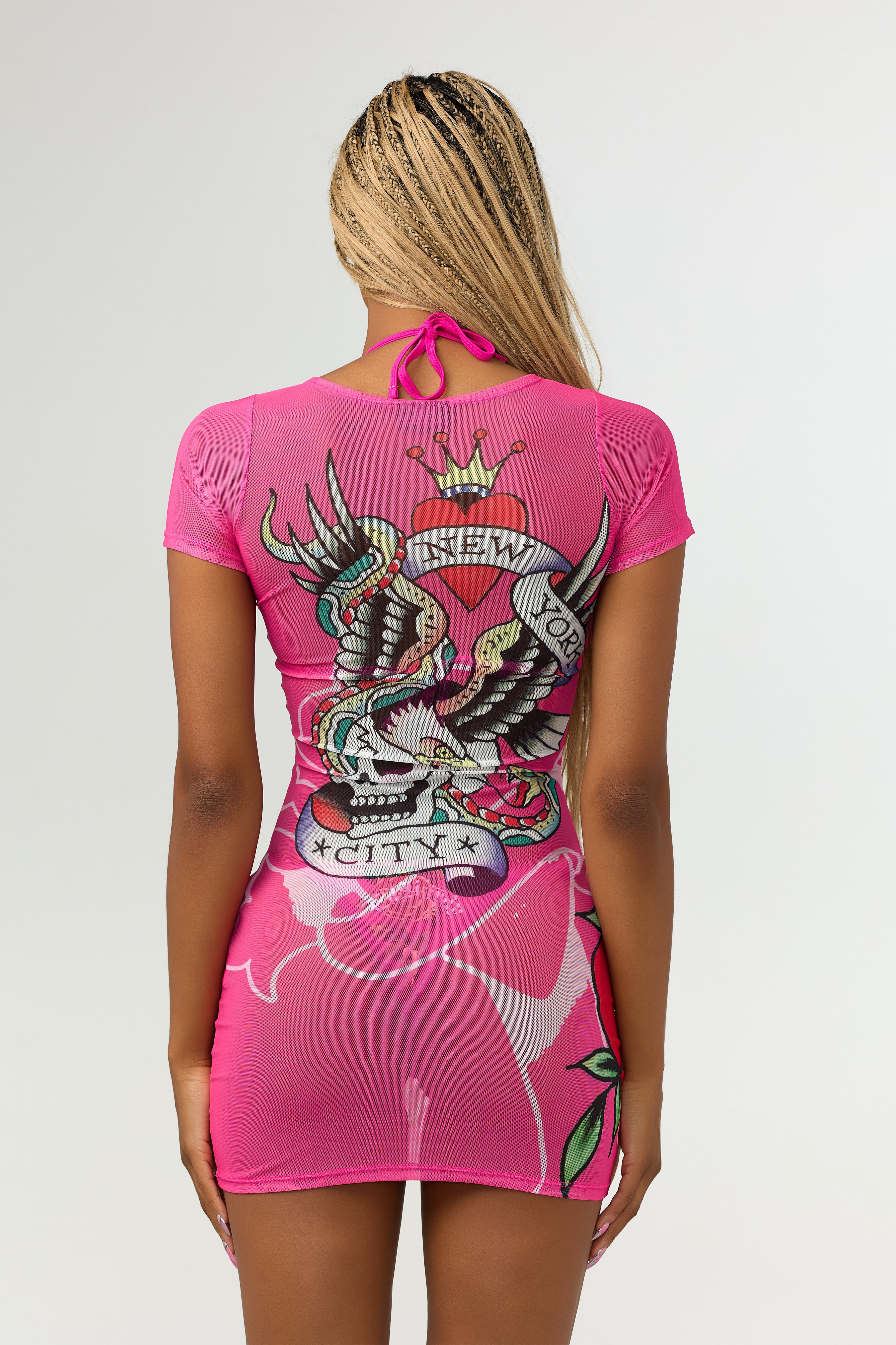 NYC EAGLE - MESH DRESS - PINK