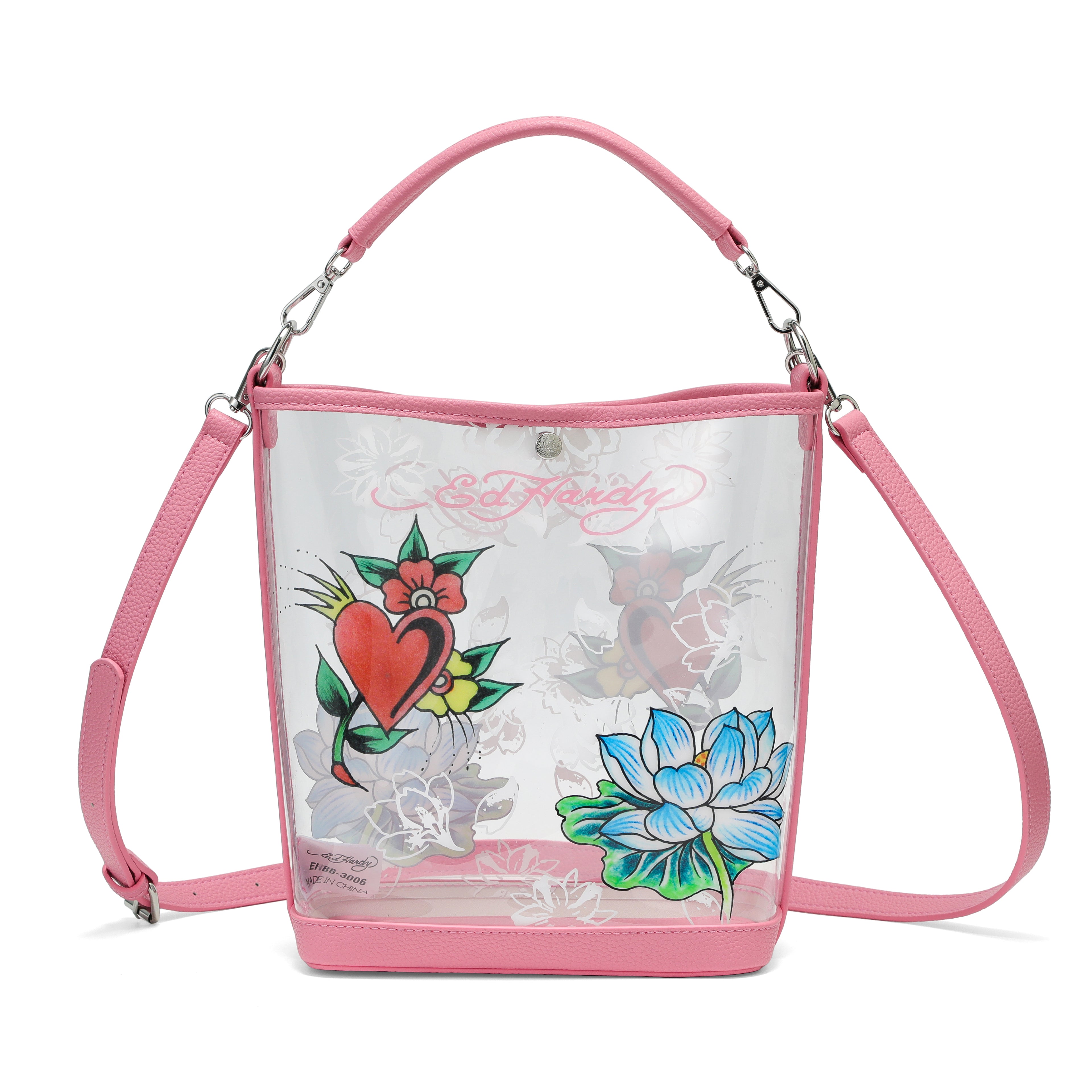 Pink Lotus Bucket Beach Bag