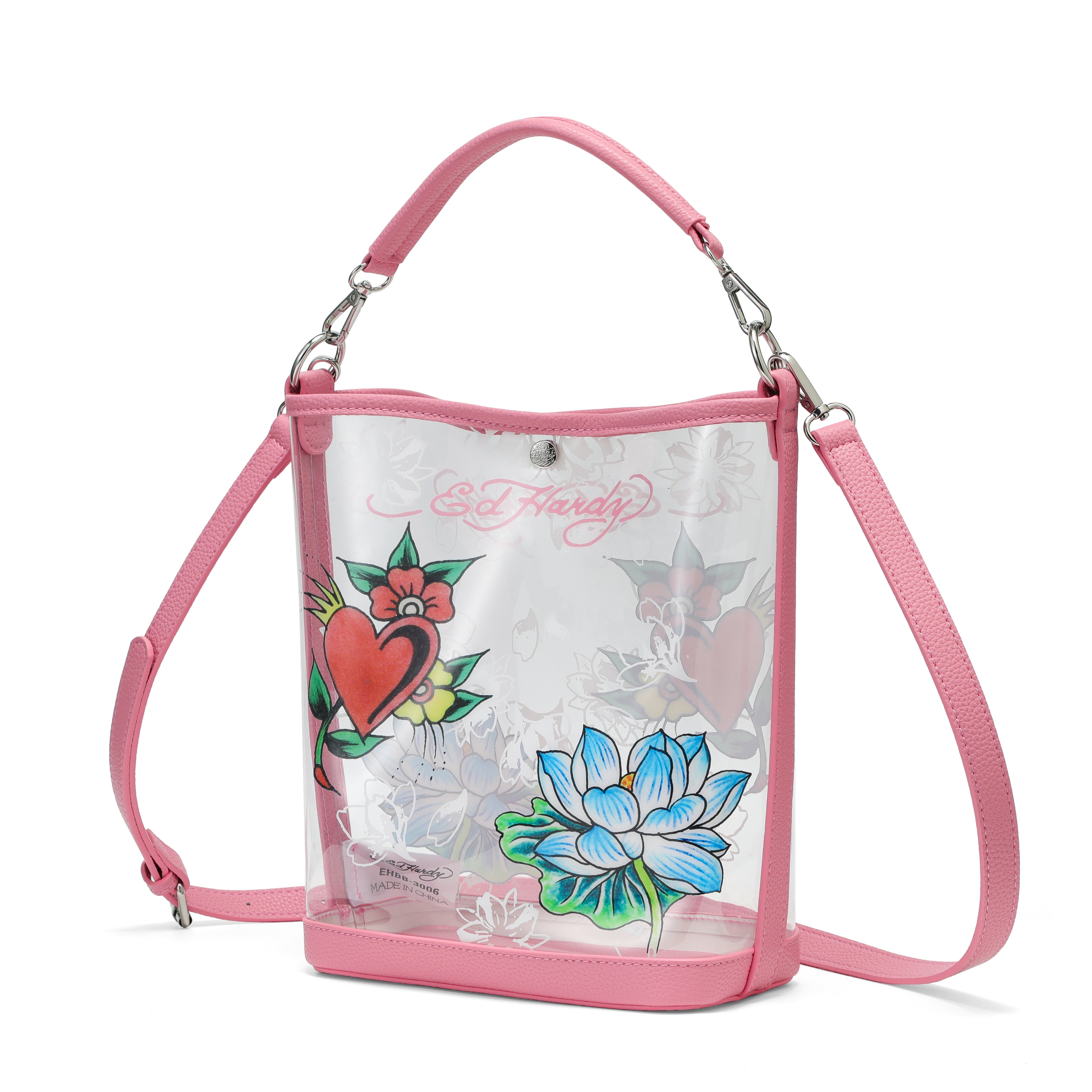 Pink Lotus Bucket Beach Bag