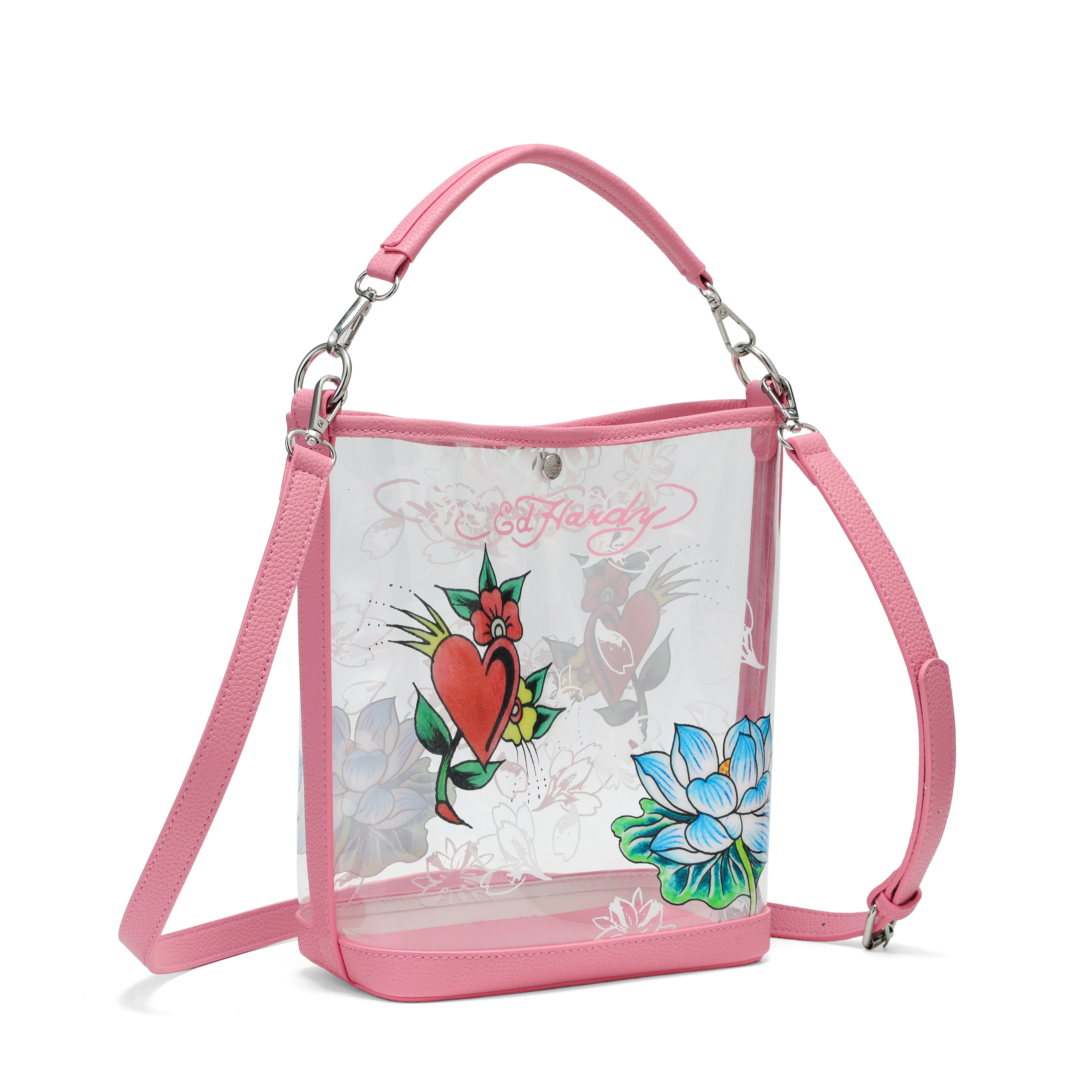 Pink Lotus Bucket Beach Bag