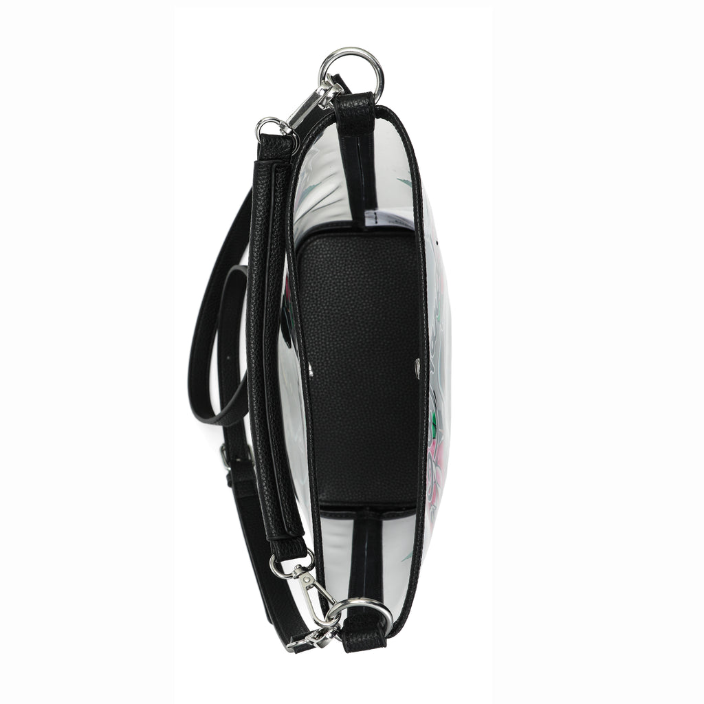 Clear Ed Hardy PVC Beach Bucket Bag - Black Panther