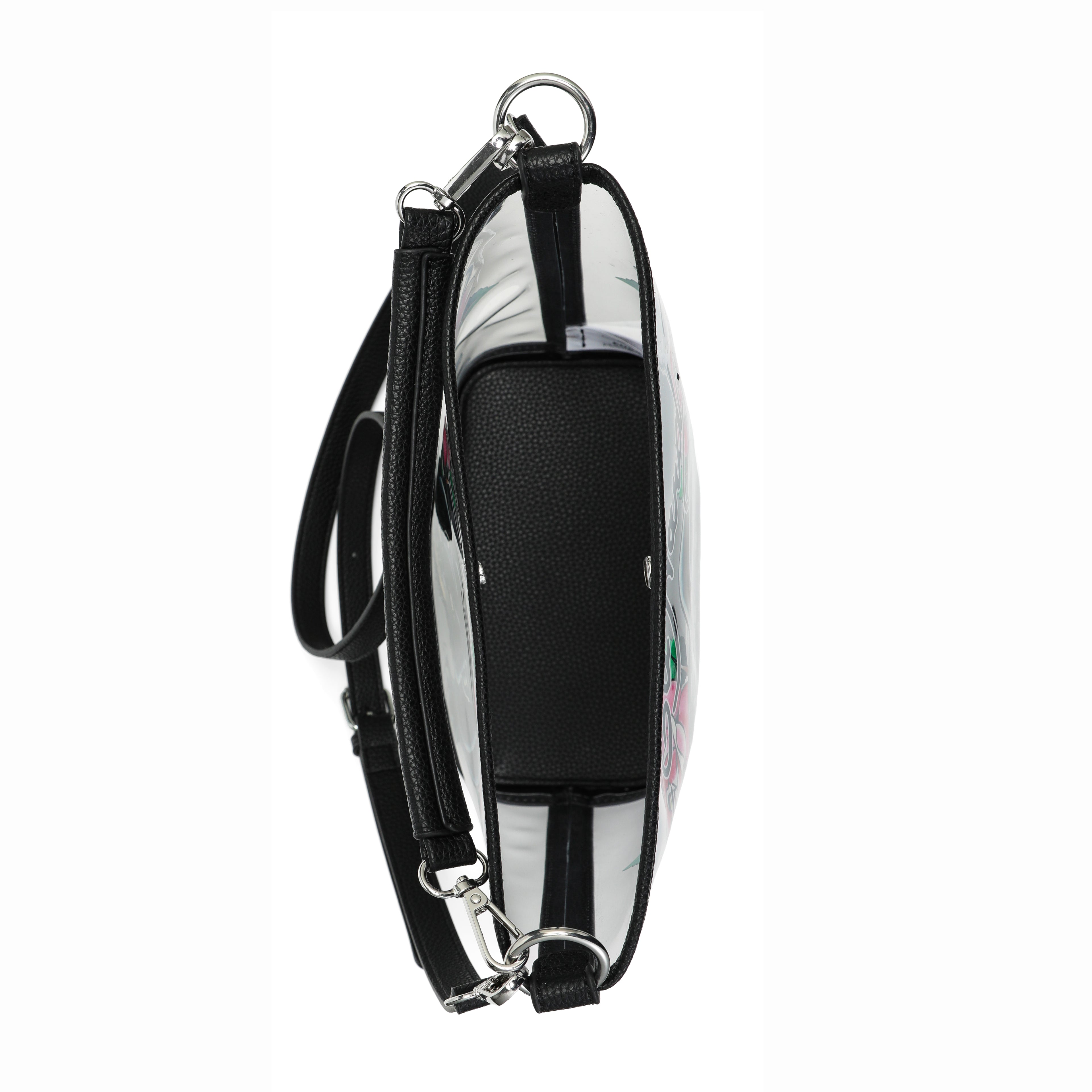 Clear Ed Hardy PVC Beach Bucket Bag - Black Panther