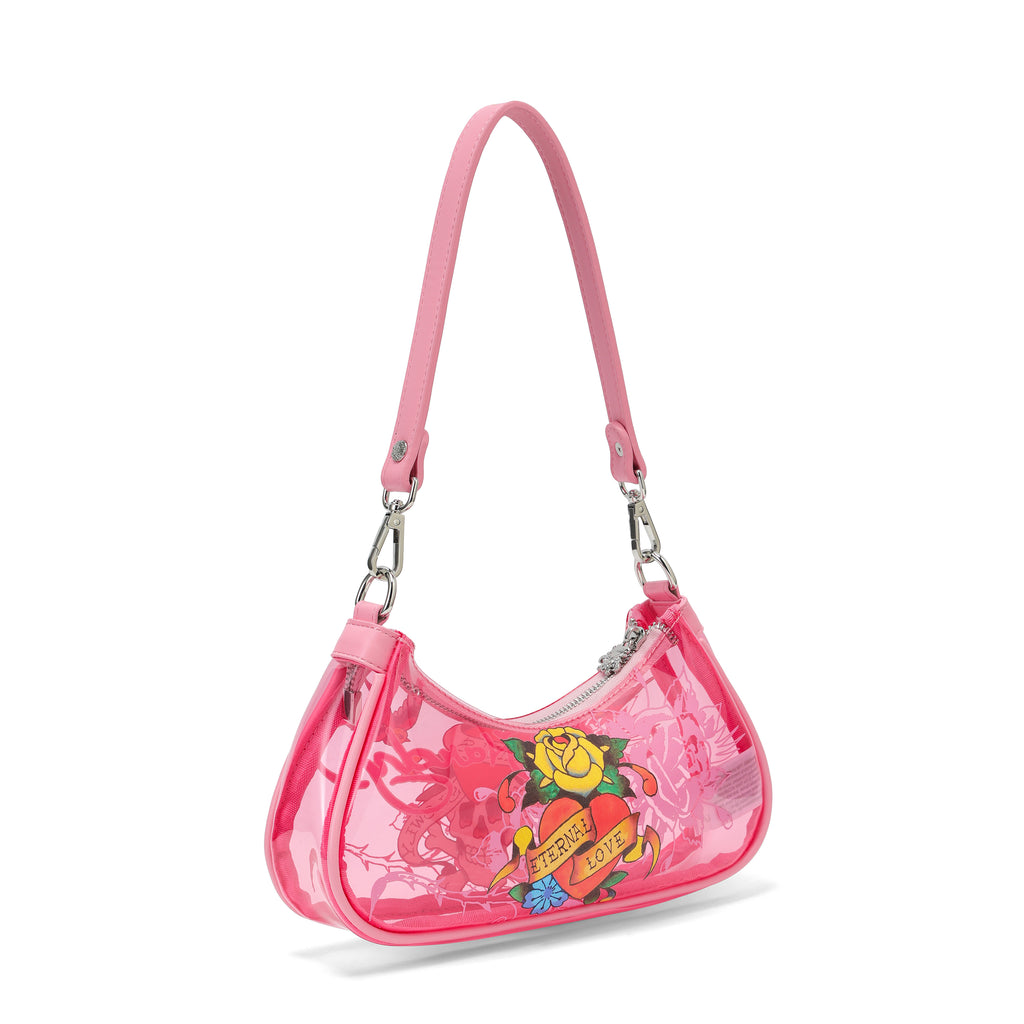 Close-up detail of Ed Hardy Twin Tigers Beach Shoulder Bag Pvc 1 in print