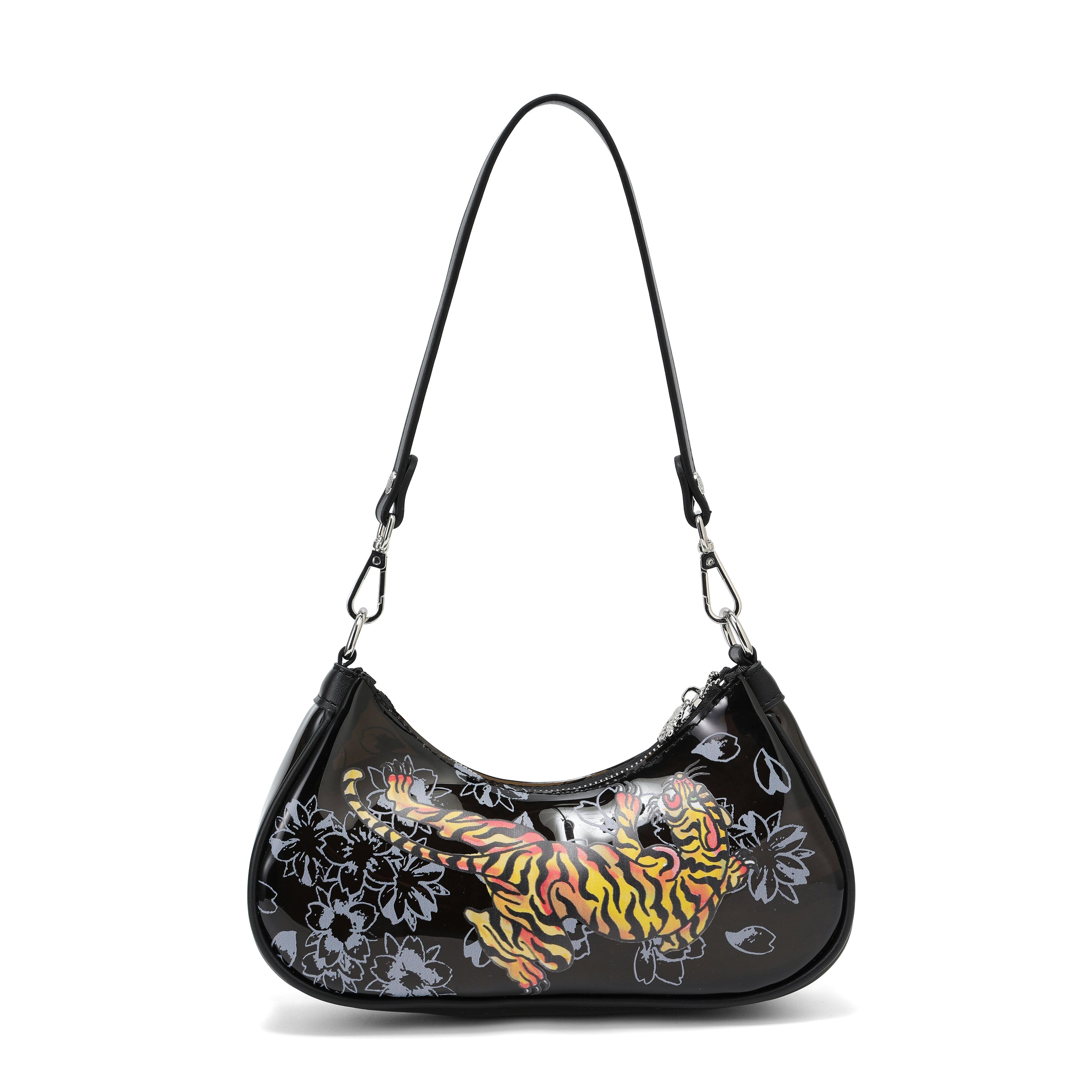 Close-up detail of Ed Hardy Wild Tiger Beach Shoulder Bag Pvc in print