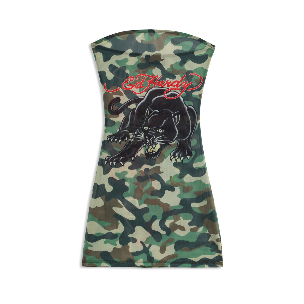 CAMO KITTEN - MESH TUBE DRESS - CAMO