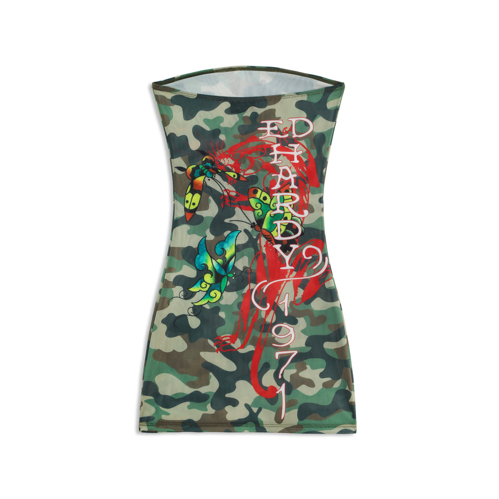 CAMO KITTEN - MESH TUBE DRESS - CAMO