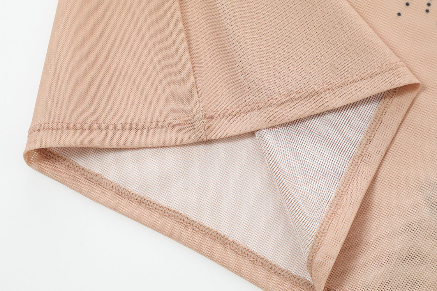 TULIP' - ONE SHOULDER MESH DRESS - SAND