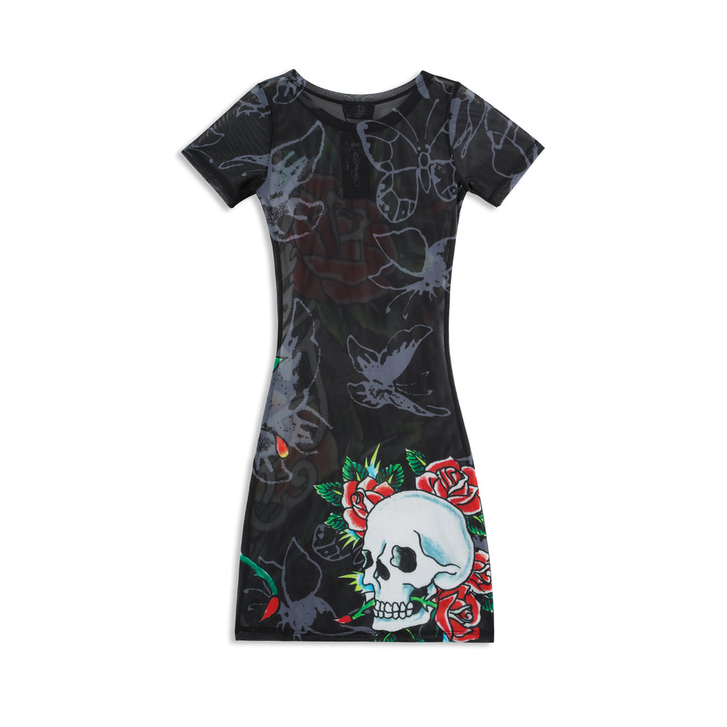 GOTH PIXIE - MESH DRESS - BLACK