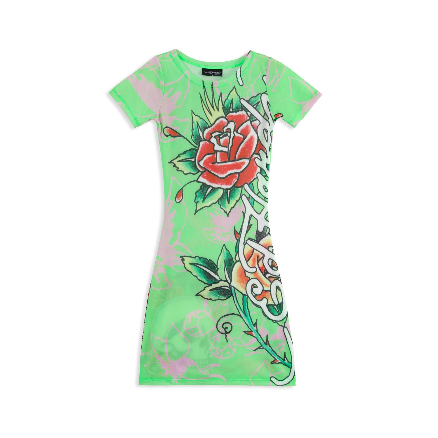 BUTTERFLY GARDEN - MESH DRESS - GREEN