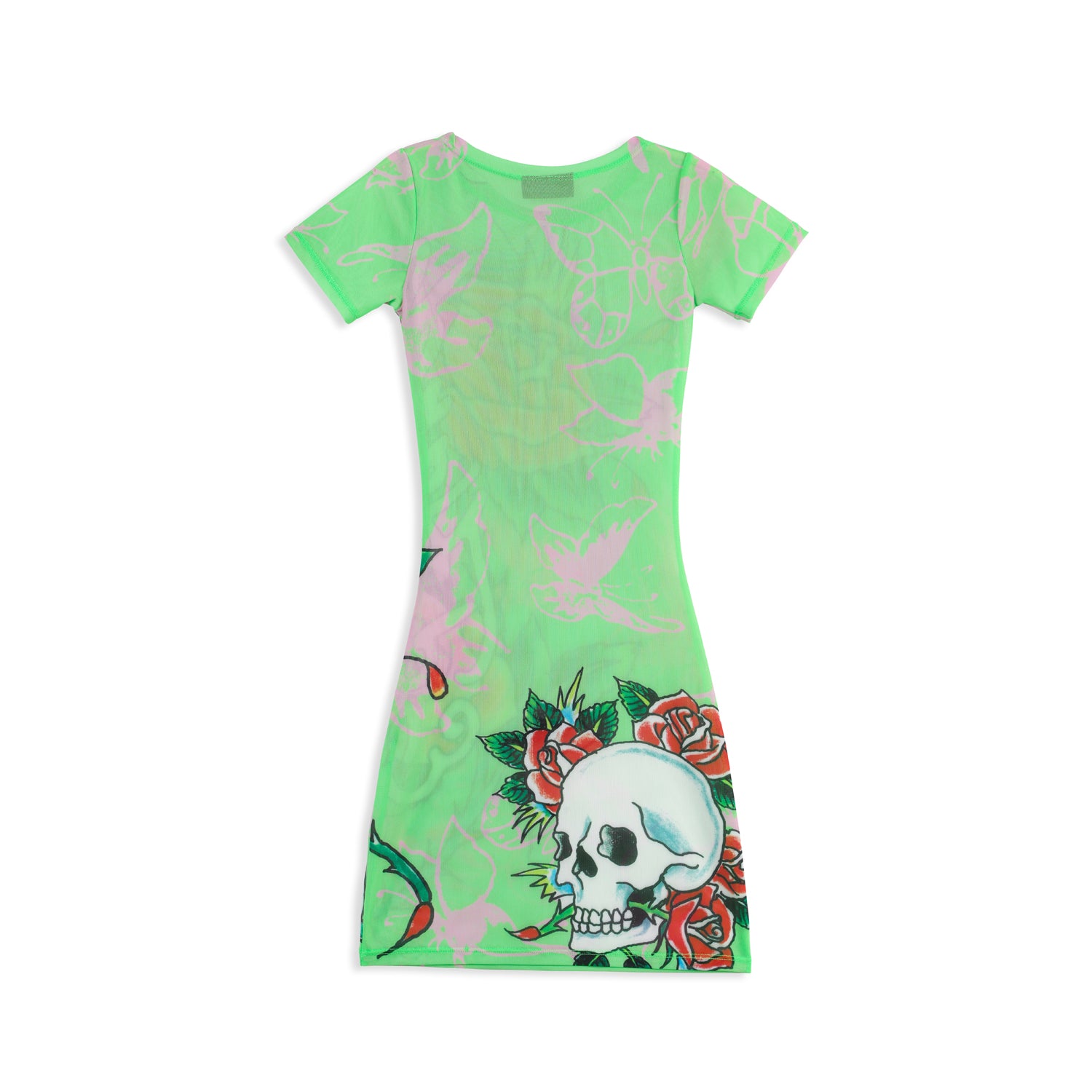BUTTERFLY GARDEN - MESH DRESS - GREEN