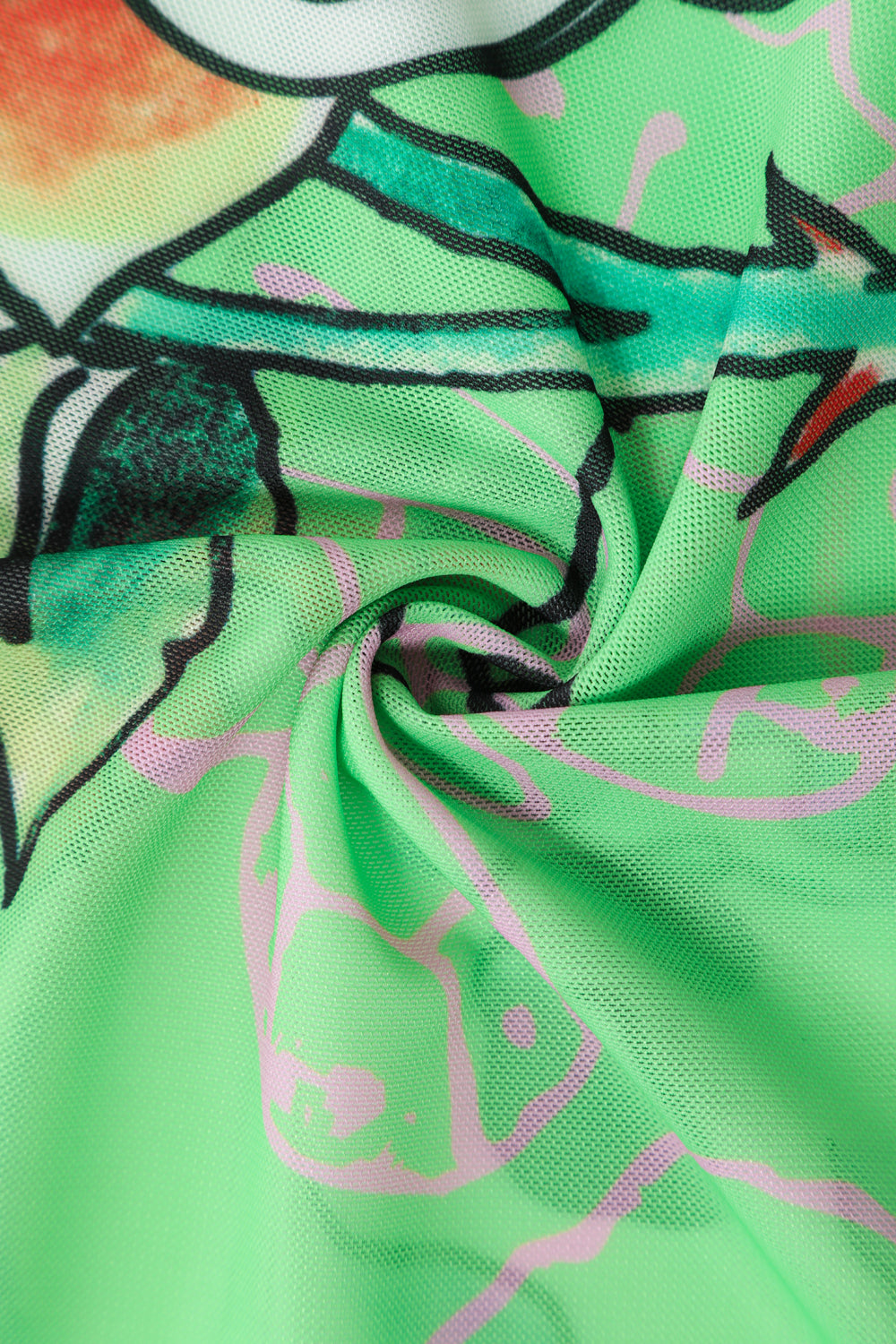 BUTTERFLY GARDEN - MESH DRESS - GREEN