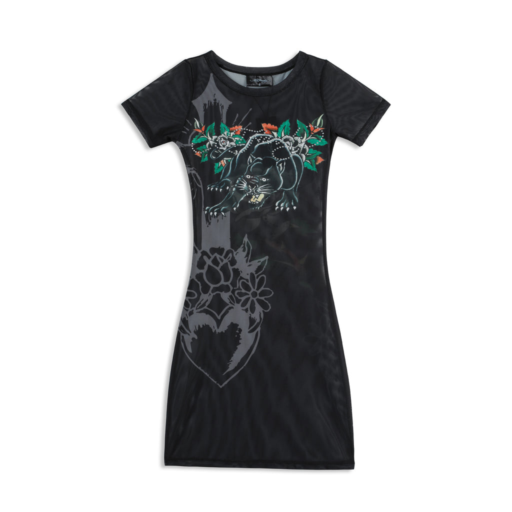 GOTHIC BADDY - MESH DRESS - BLACK