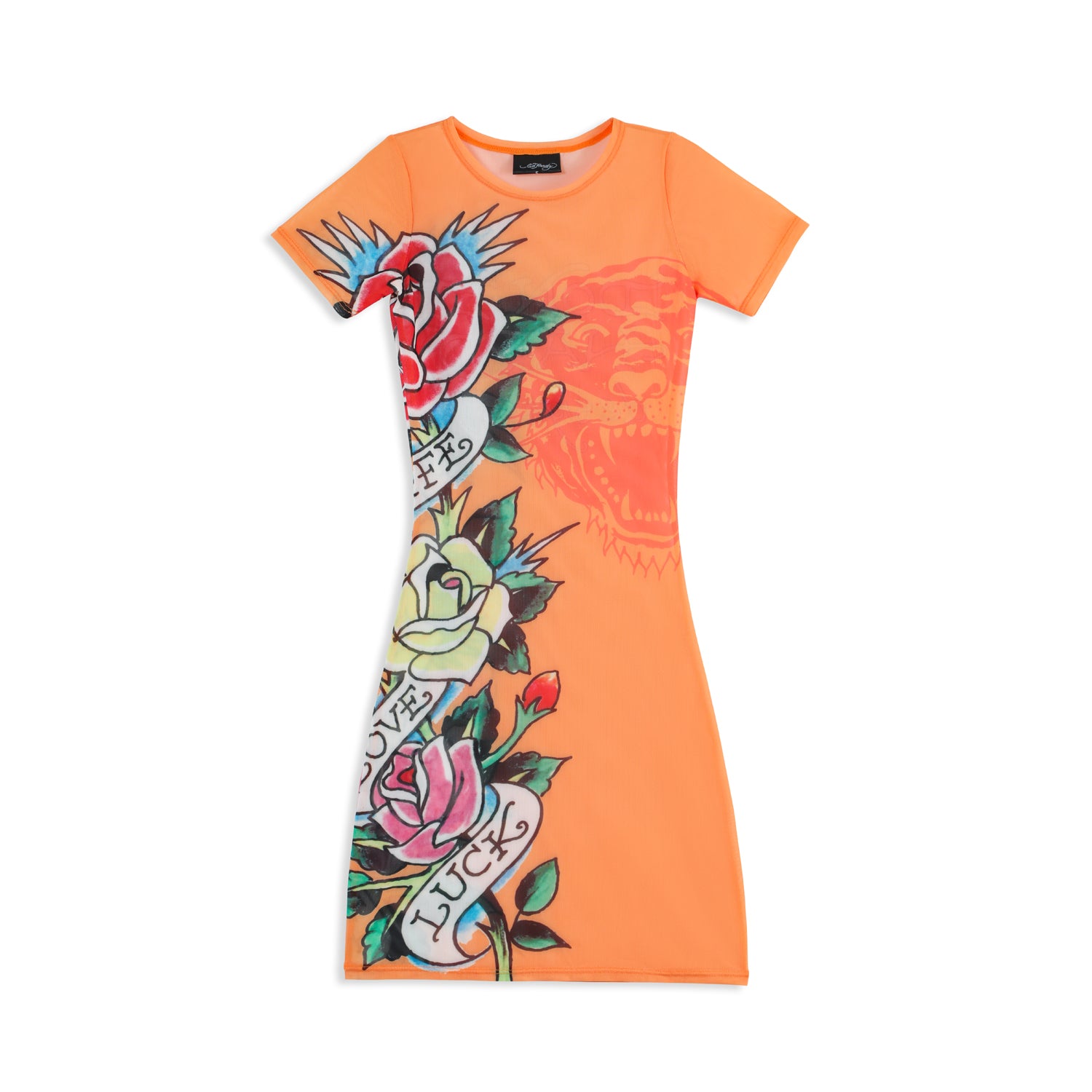 SUNSET VINE - MESH DRESS - ORANGE