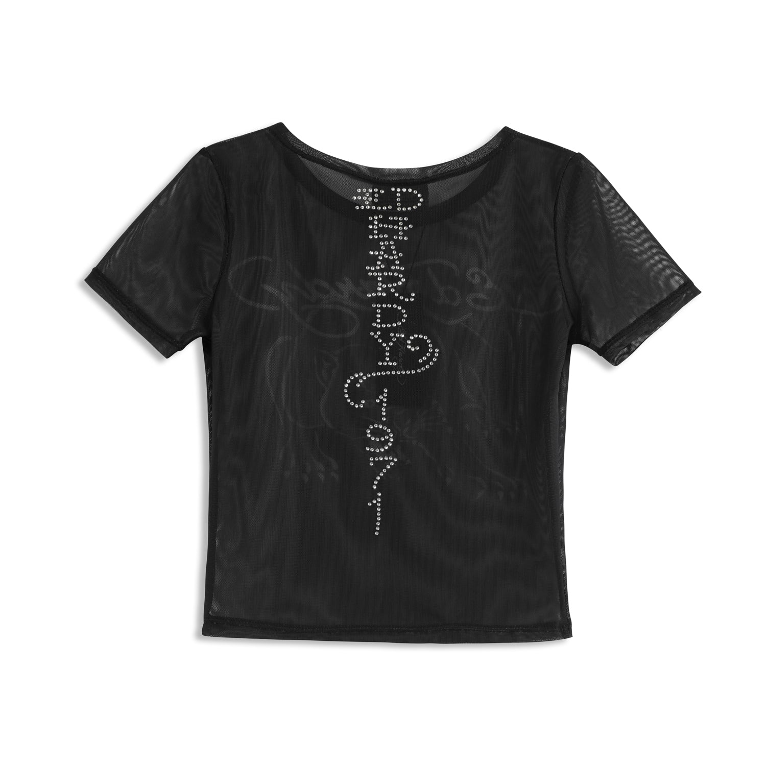 Close-up detail of Ed Hardy Venom Panther Swim Tee in black print