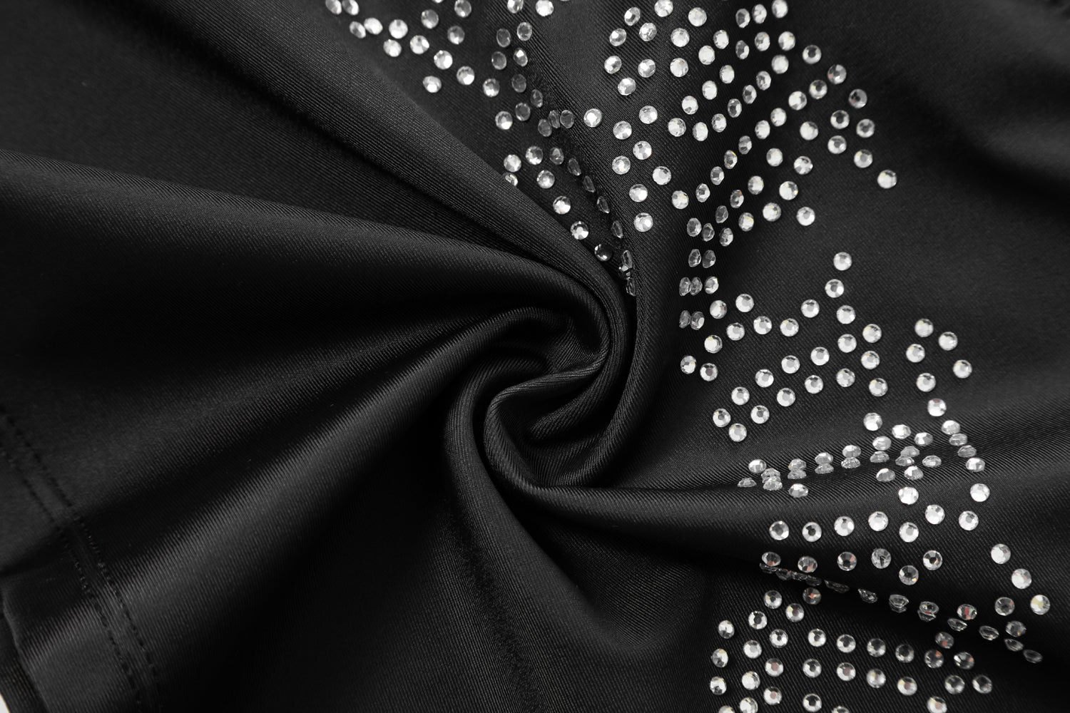 Close-up detail of Ed Hardy Vintage Rose Swim Skirt in black print