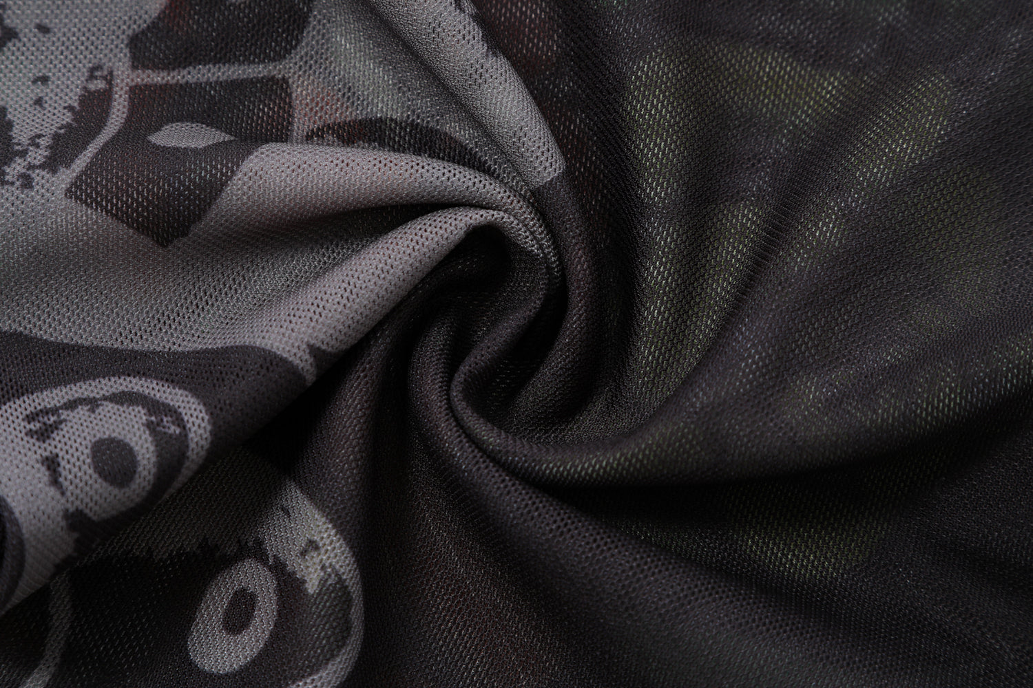Close-up detail of Ed Hardy Traditional Rose Swim Flare in black print