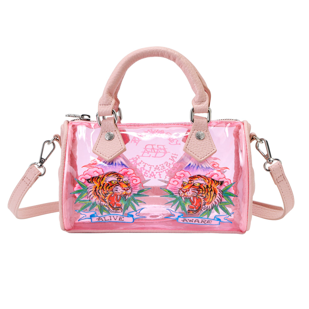 Pink Ed Hardy PVC Small Beach HandBag - Alive & Aware