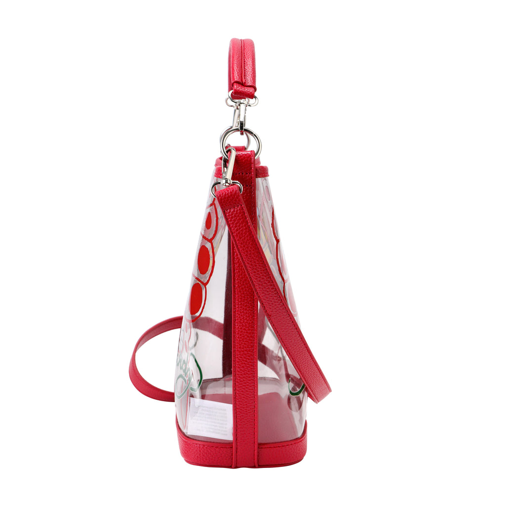 Red Ed Hardy PVC Beach Bucket Bag - Bull Dog