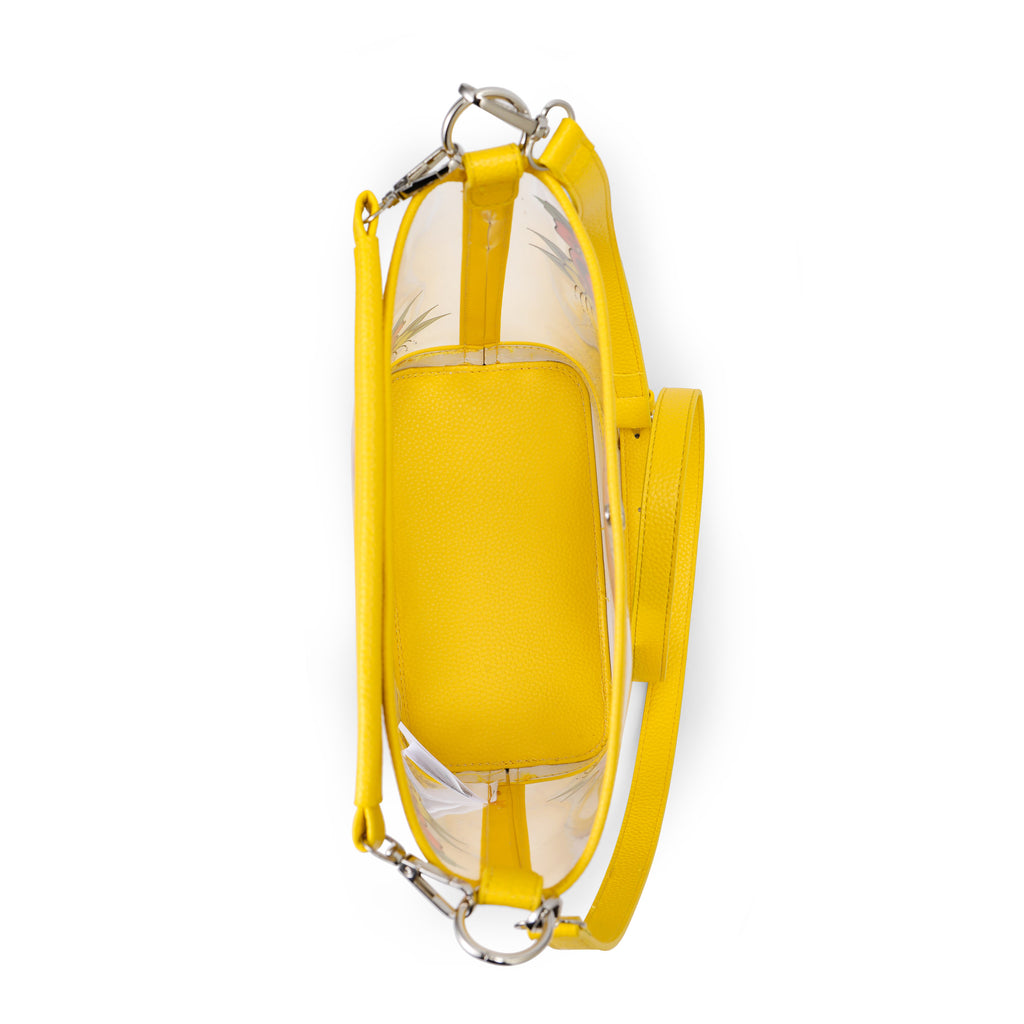 Yellow Ed Hardy PVC Beach Bucket Bag - Heart Of Diamonds