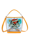 Orange Ed Hardy PVC Beach Bucket Bag - Love Kills