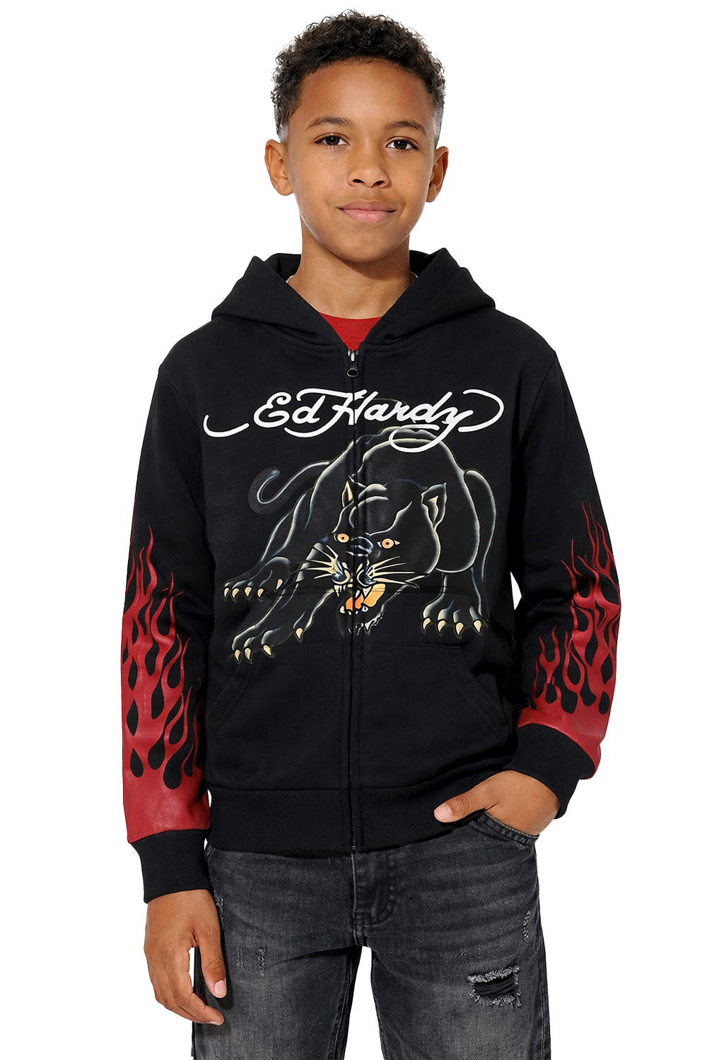 Kids Panther Prey Hoodie - Black