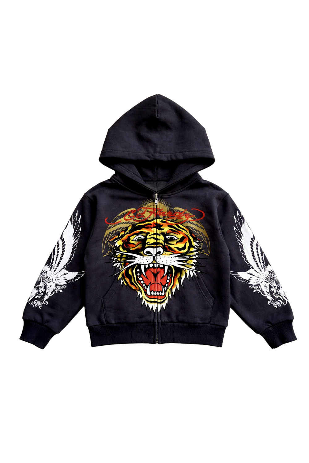 Youth Gold Tiger Hoodie -Black