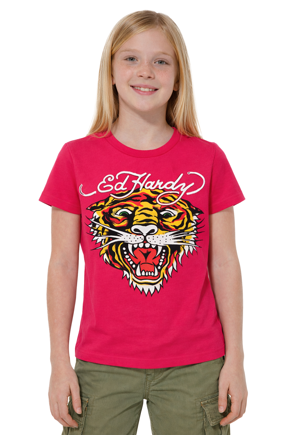 Kids Classic Tiger T-Shirt - Hot Pink