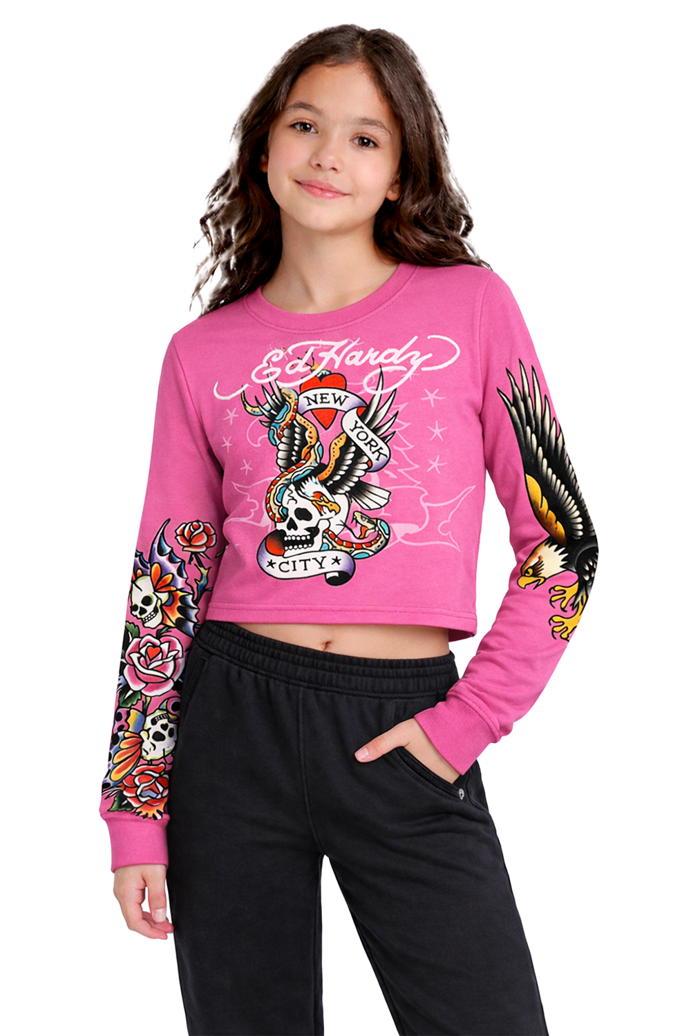 Kids New York City Long Sleeve T-Shirt - Pink