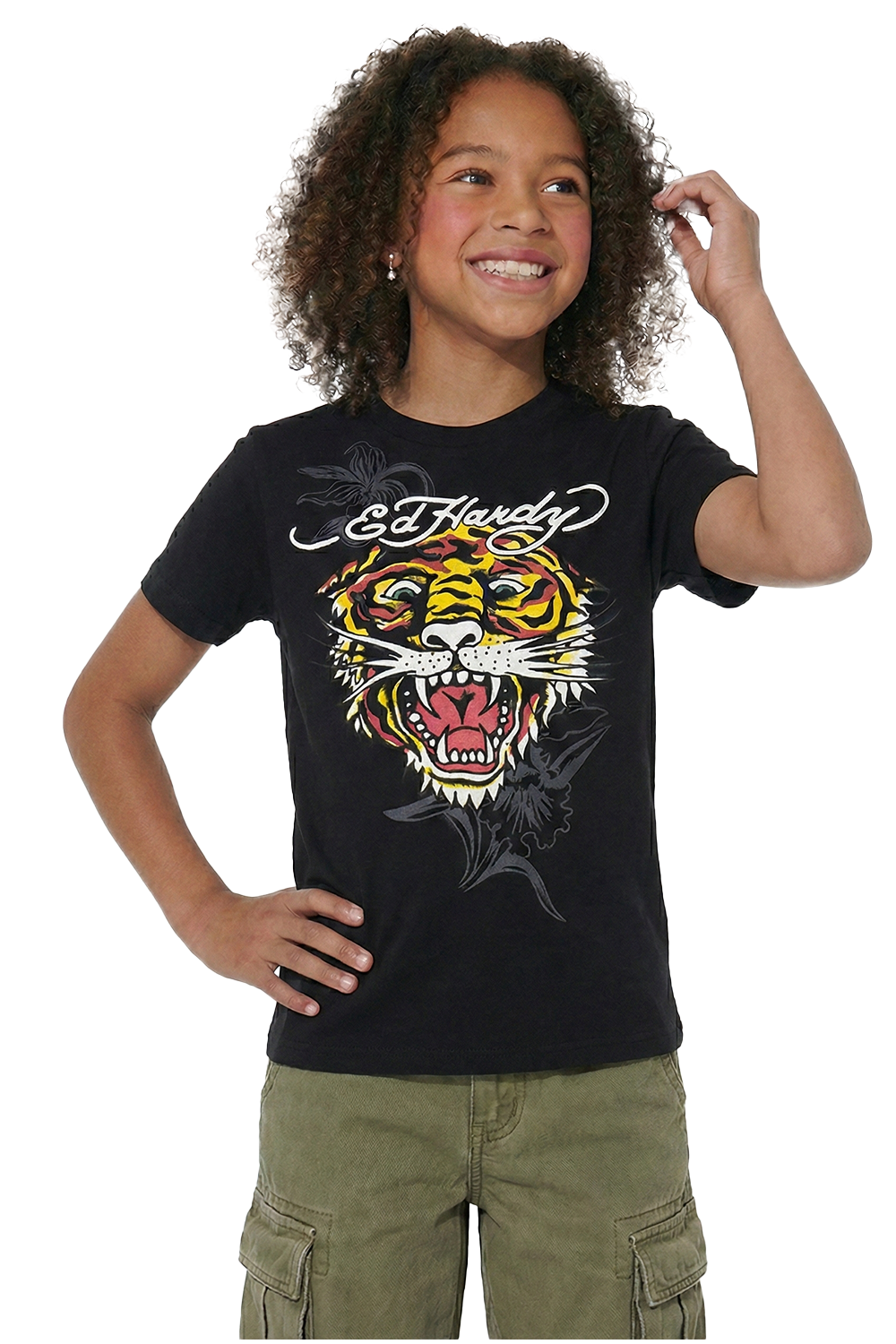 Kids Don Ed Hardy Tiger T-Shirt - Black