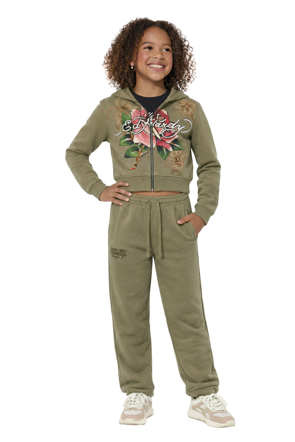 Kids Rose Sweats - Olive