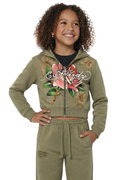 Kids Rose Hoodie - Olive