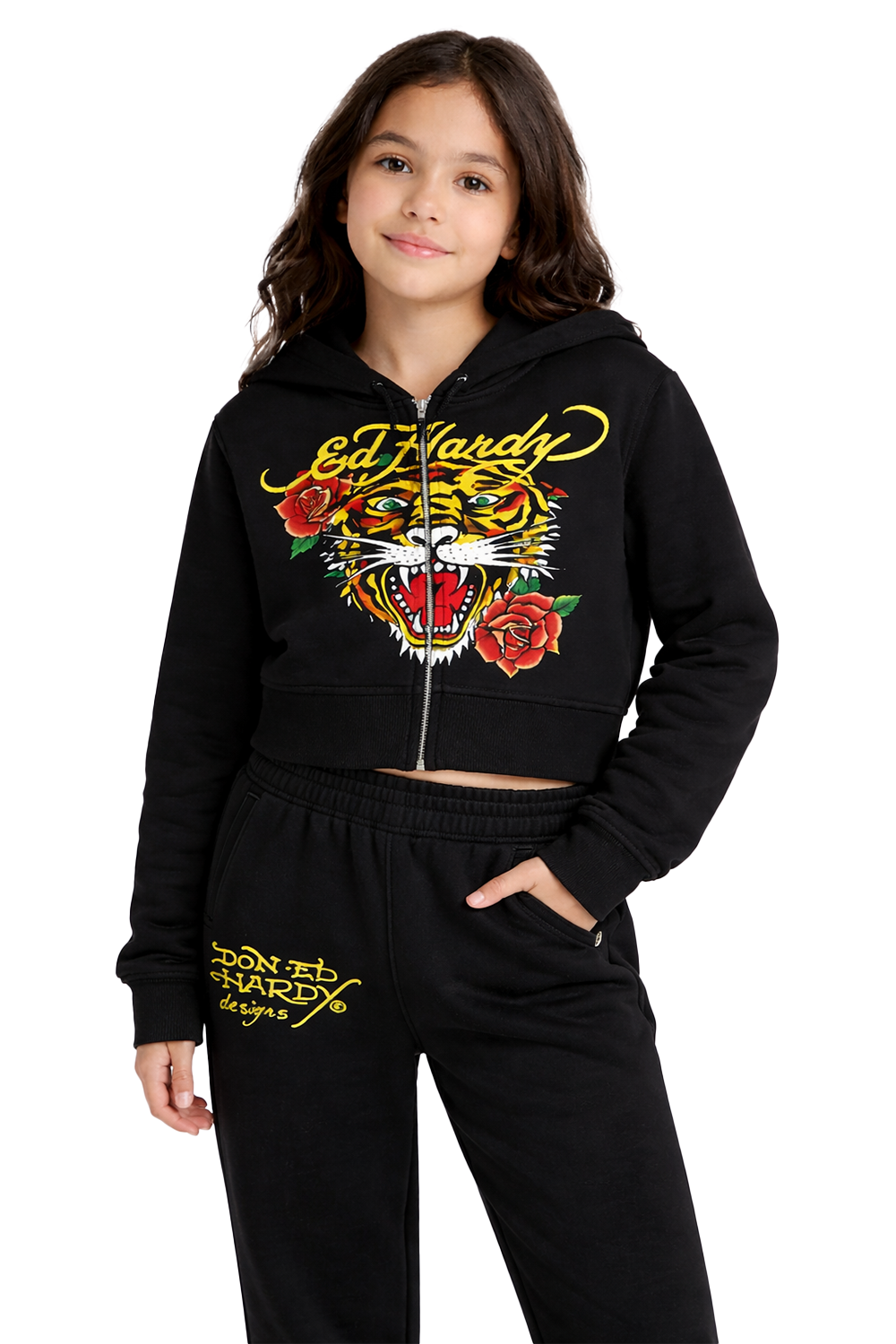 Kids Tiger Hoodie - Black