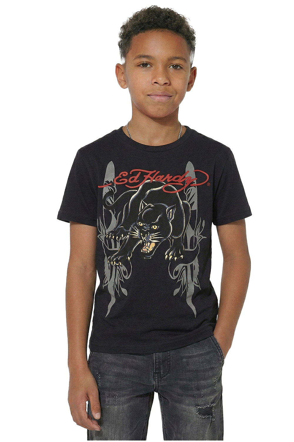 Kids Panther Prey T-Shirt - Black