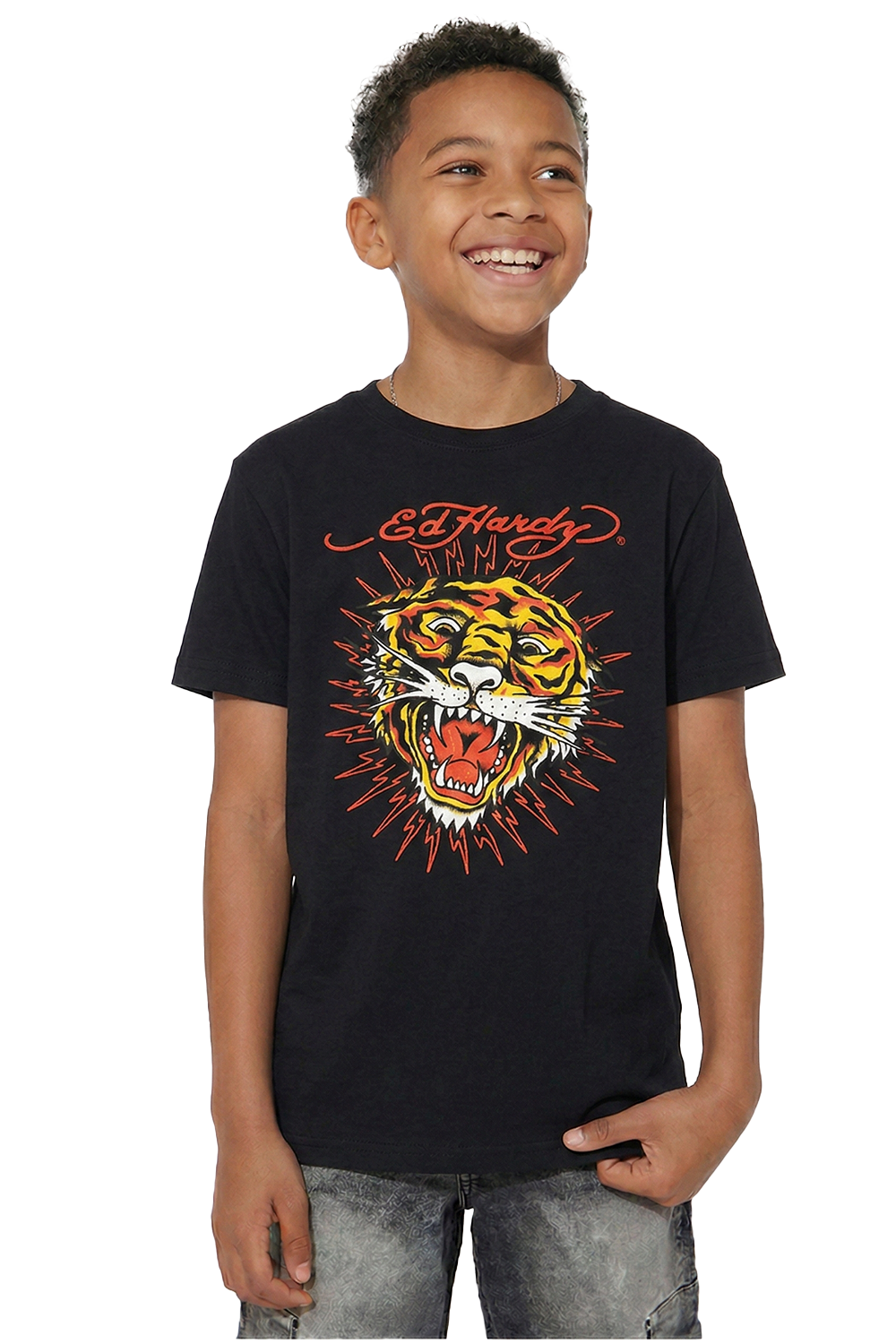 Kids Tiger Sparks T-Shirt - Black