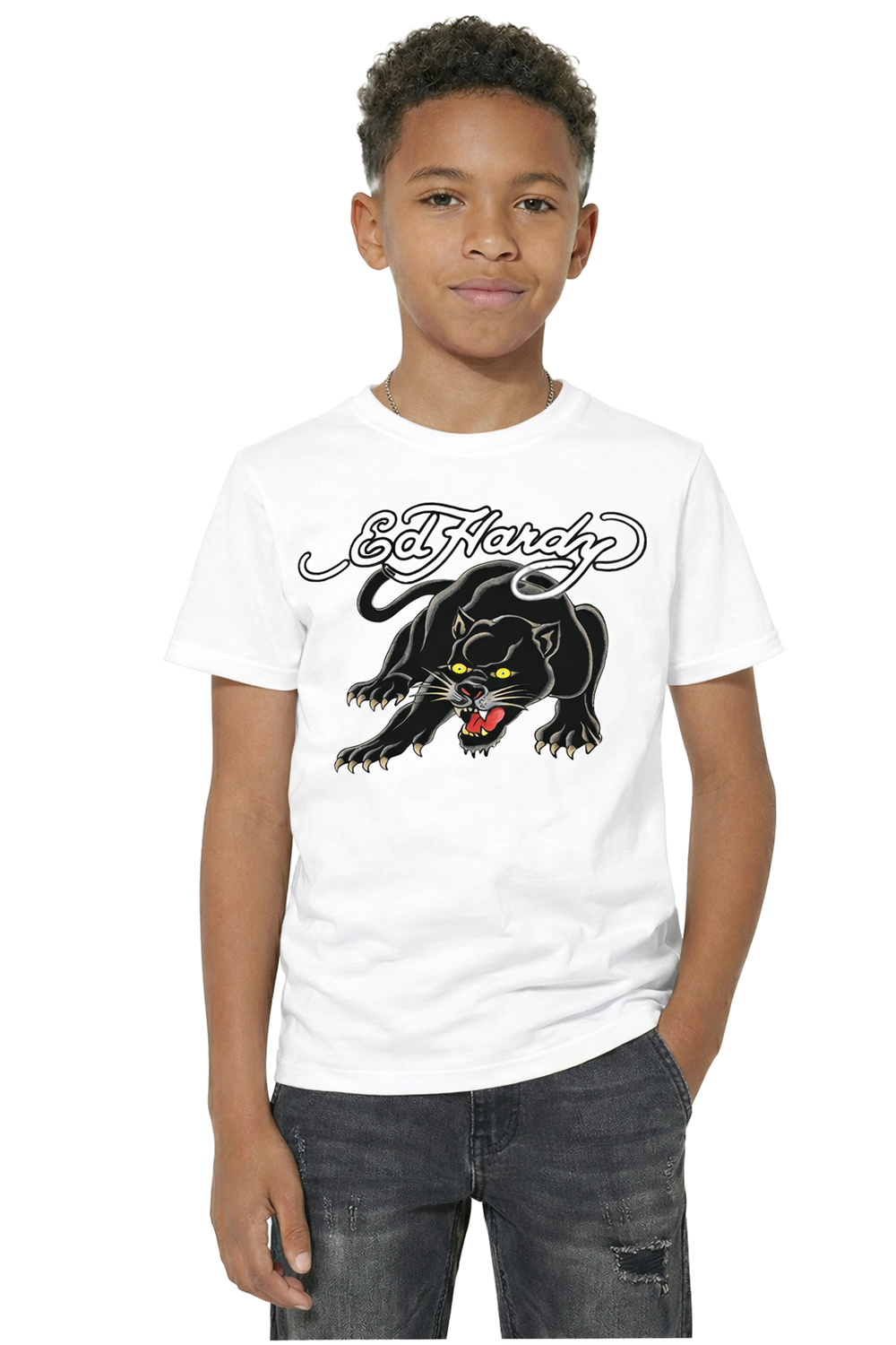 Kids Classic Panther T-Shirt - White