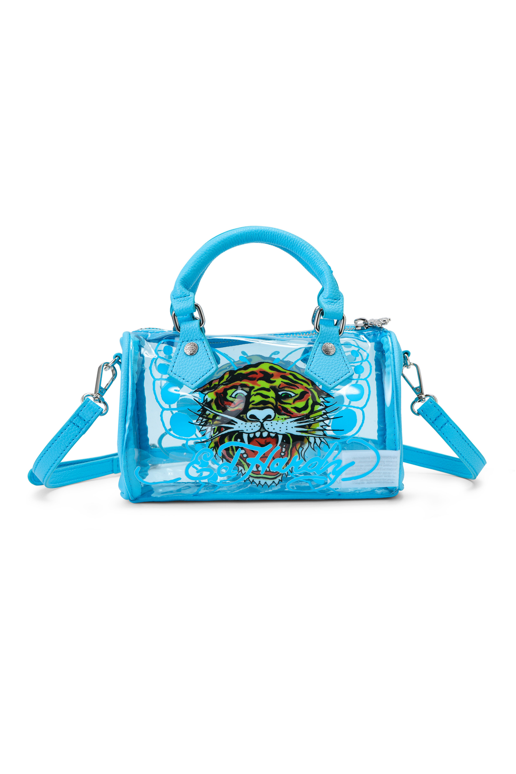 Blue Ed Hardy PVC Small Beach HandBag - Classic Tiger