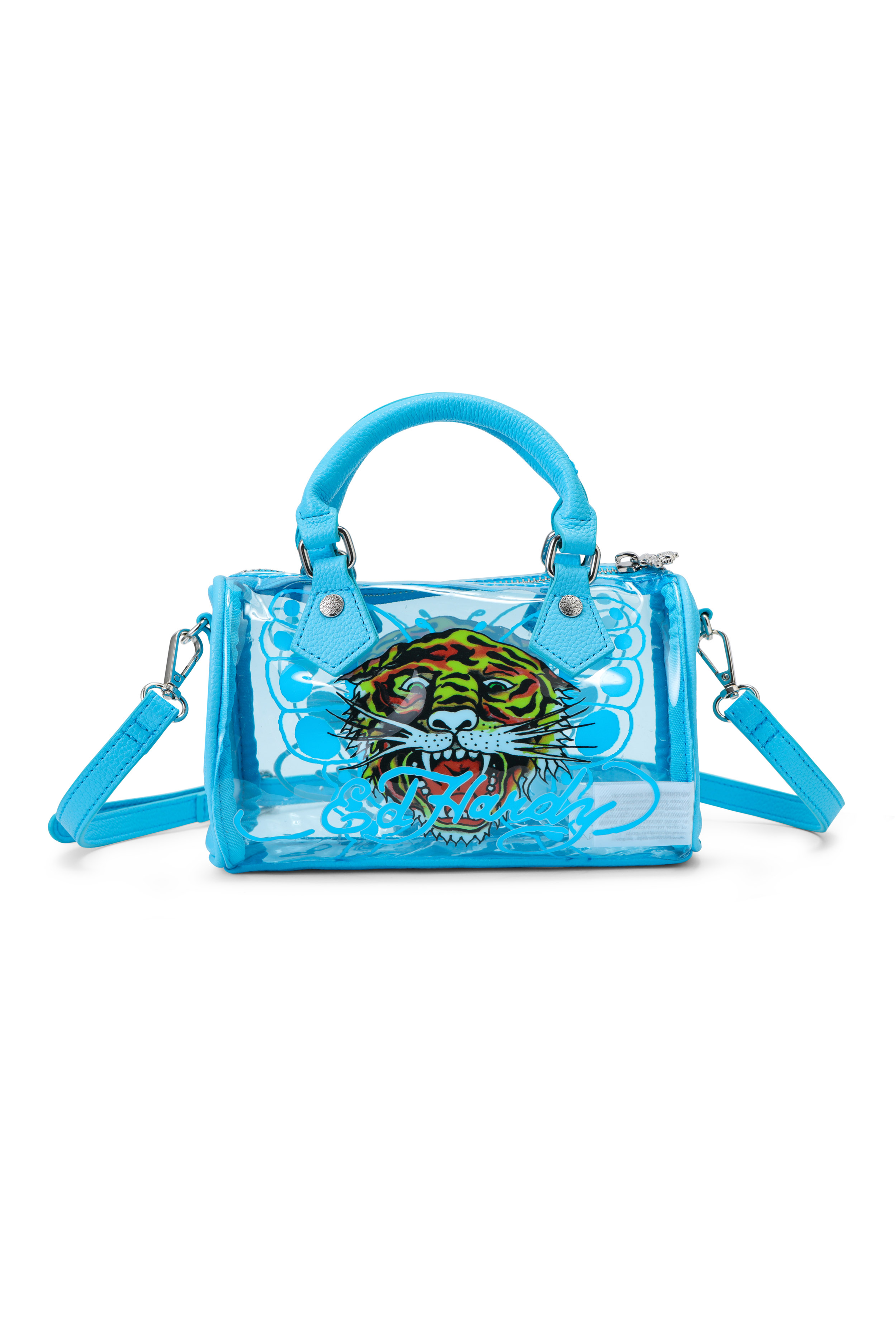 Blue Ed Hardy PVC Small Beach HandBag - Classic Tiger