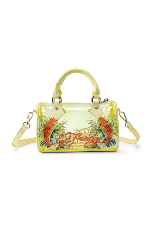 Yellow Ed Hardy PVC Small Beach HandBag - Koi – Ed Hardy Forever Yellow Ed Hardy PVC Small Beach HandBag - Koi – Ed Hardy Forever