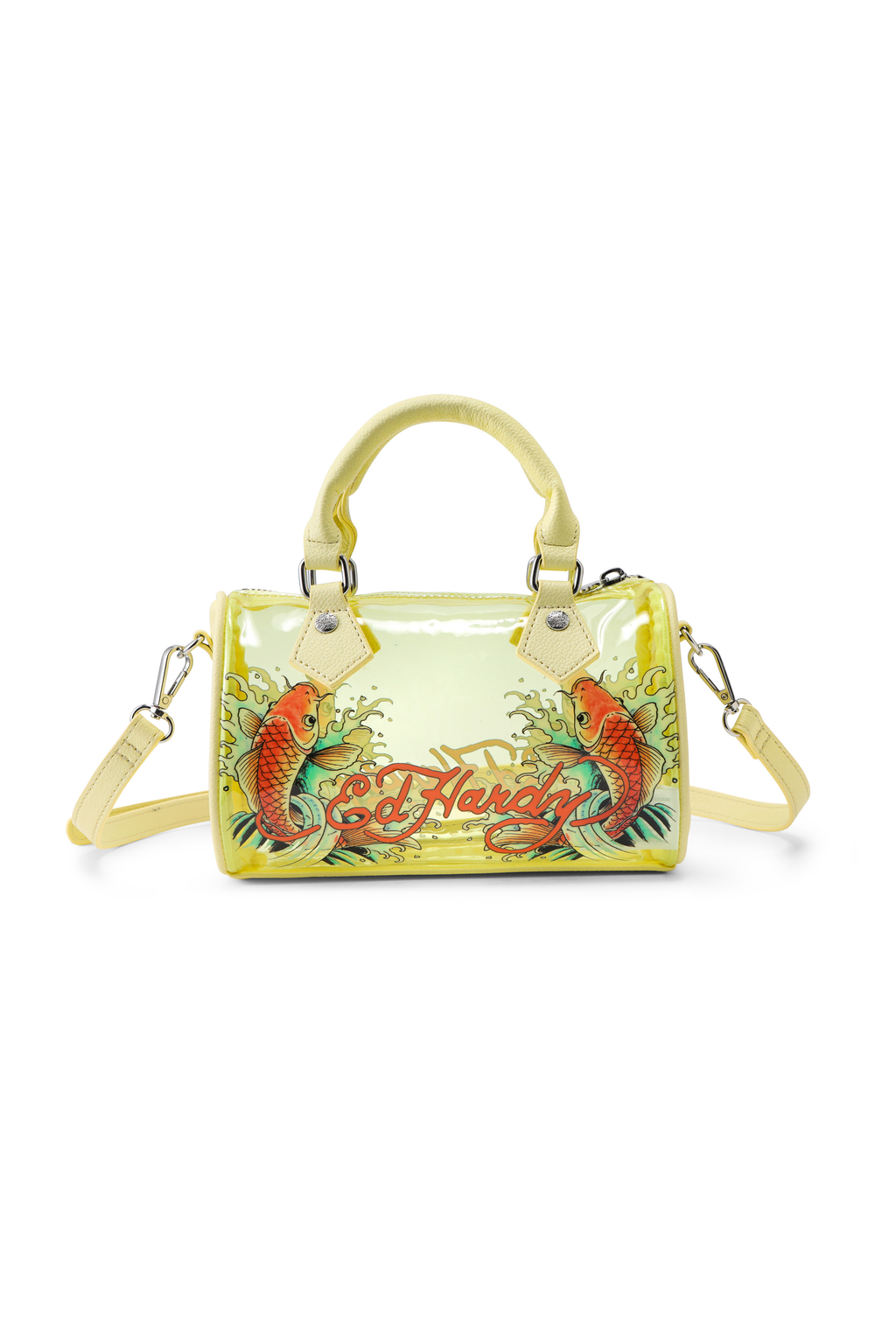 Yellow Ed Hardy PVC Small Beach HandBag - Koi