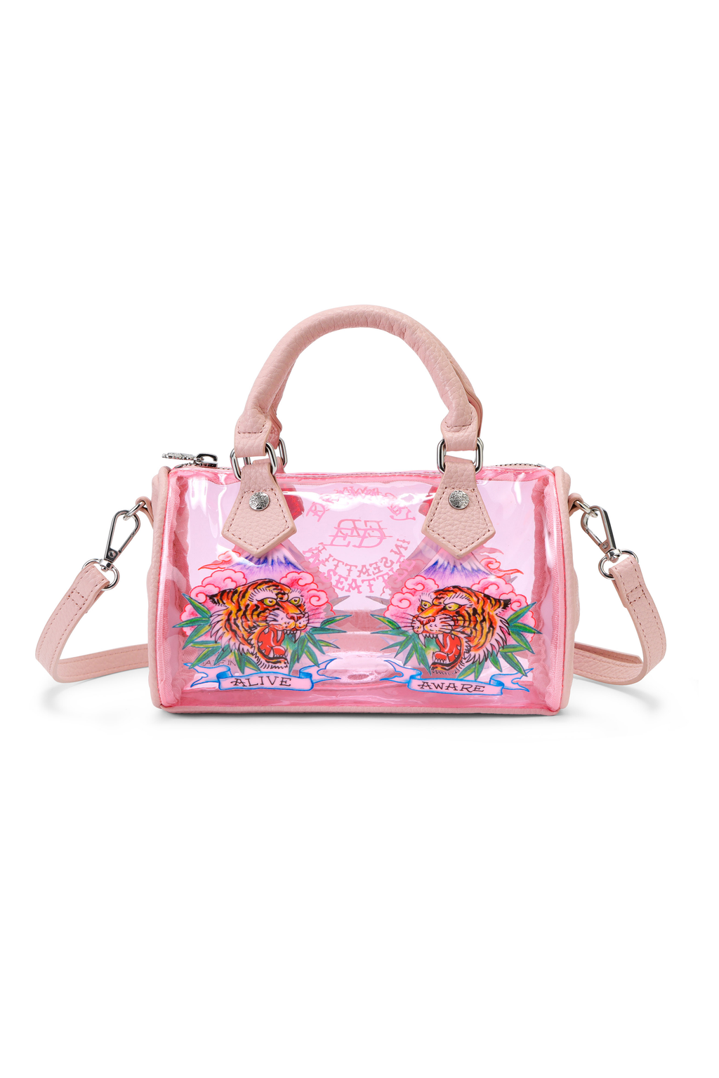 Pink Ed Hardy PVC Small Beach HandBag - Alive & Aware