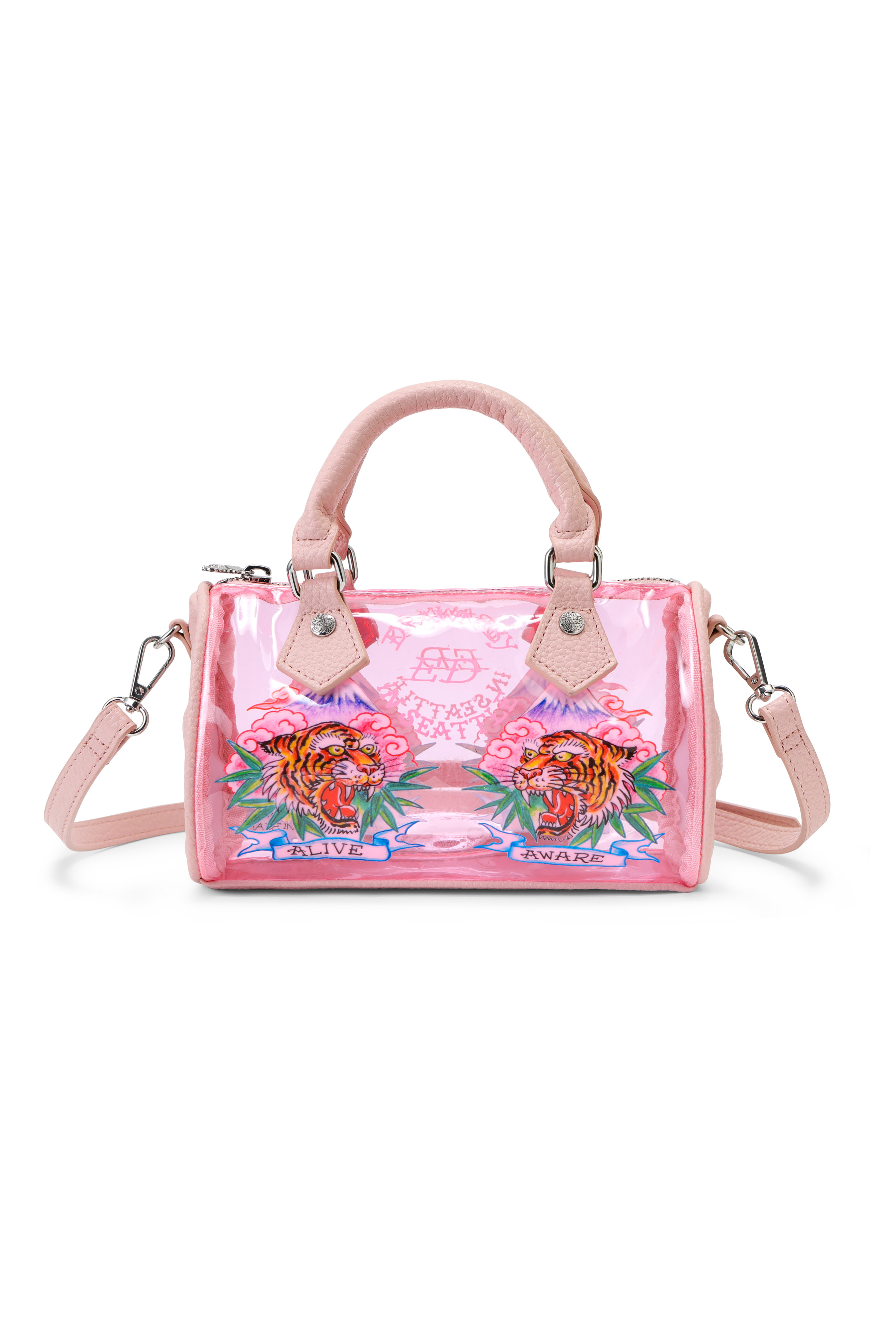 Pink Ed Hardy PVC Small Beach HandBag - Alive & Aware