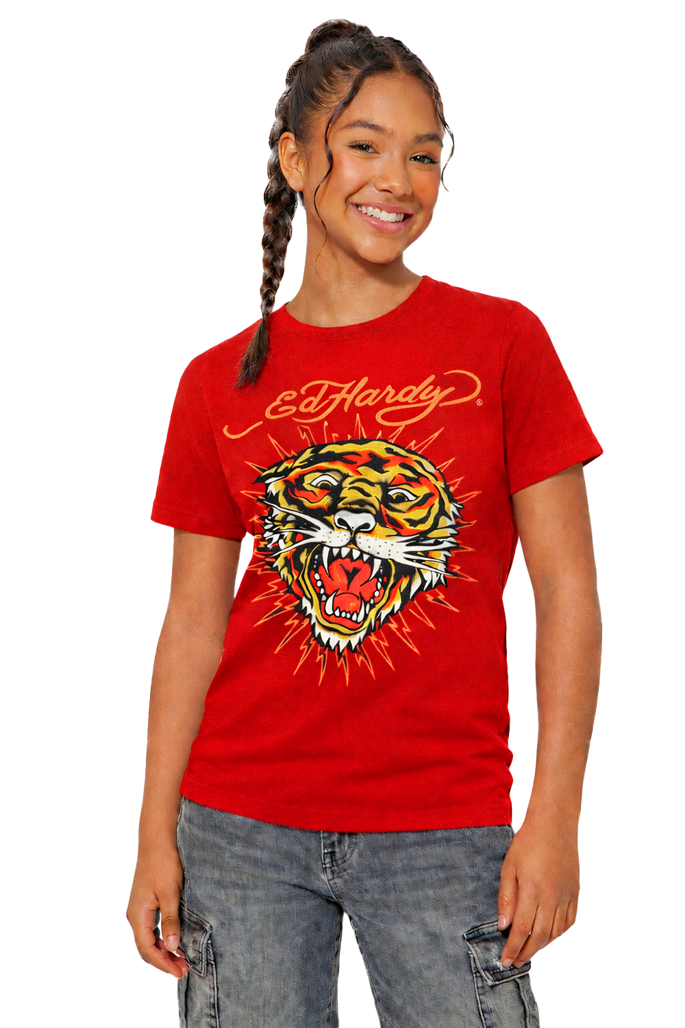 Youth Tiger Sparks T-Shirt - Red