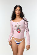 HEARTS & CROSS'- MESH COVER-UP LONG SLEEVE
