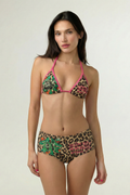 NEON ROSE - BIKINI TOP - PINK LEOPARD