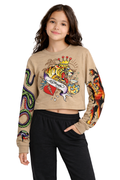 Kids Royal Tiger Long Sleeve T-Shirt - Tan
